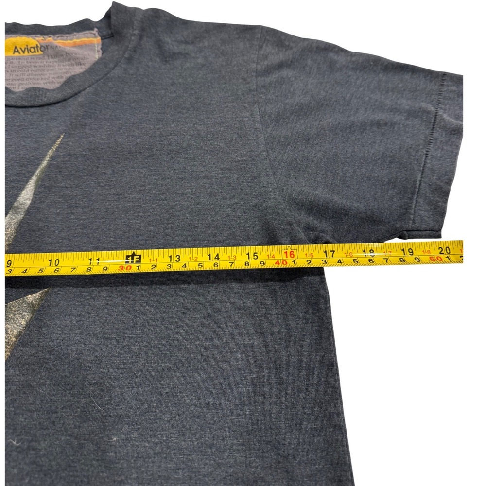 Aviator Nation Black Tee with Gold Lightning Bolt - Picture 4 of 6